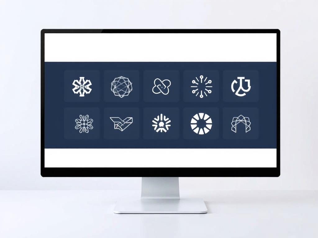 An array of AI-generated logos showcasing various styles and designs created by artificial intelligence. These logos demonstrate innovative branding solutions.